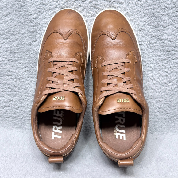 True Linkswear FS Tour Mens Size 13 Spikeless Golf Shoes Wingtip Brown Leather - Picture 5 of 10